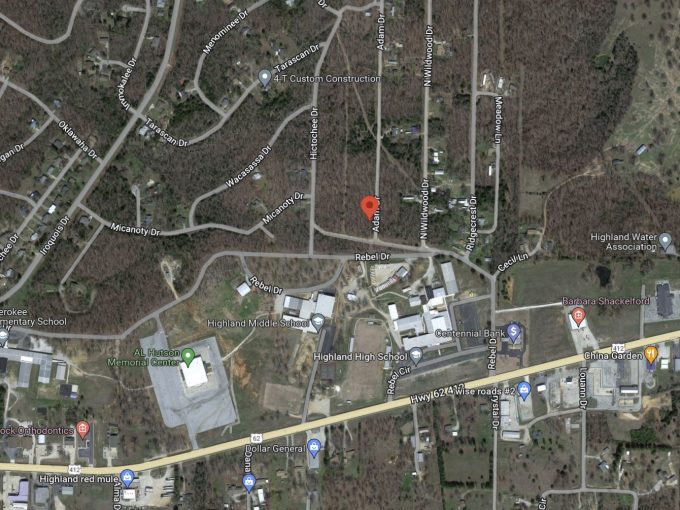 Lot 58, Adam Drive, Highland AR 72542 owner financed land in arkansas